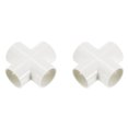 thumbnail image 1 of 1" Fittings, 2Pcs 4 Way Elbow Connector Elbow Corner Fitting, White, 1 of 7