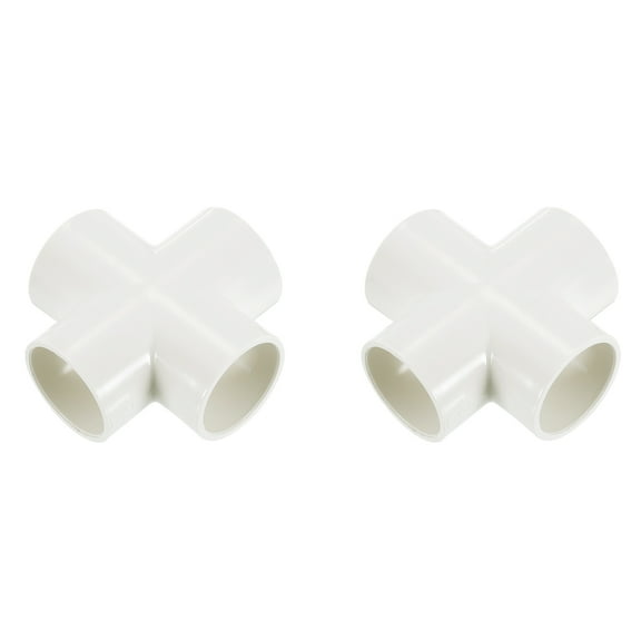 1" Fittings, 2Pcs 4 Way Elbow Connector Elbow Corner Fitting, White