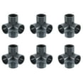 thumbnail image 1 of 1" Fittings, 6Pcs 4 Way Elbow Connector Elbow Corner Fitting, Grey, 1 of 7