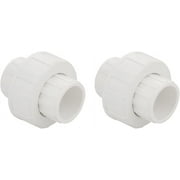 1" PVC Union Coupling Pipe Fitting (Socket x Socket) PVC Adapter Schedule 40, EPDM O-Ring, 1 inch White 2 Pack