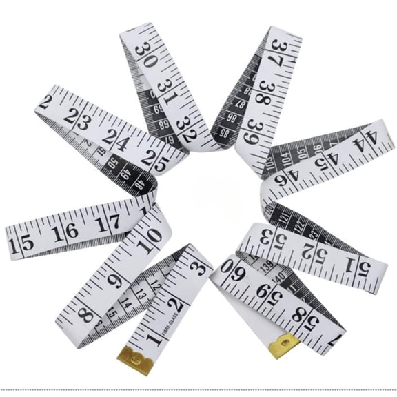 1 Pack 0.78" Width/60 Length Soft Tape Measure, Widened Flexible Double Weight Loss and Body Shape Measurements, Scale Ruler, Fabric Sewing, Tailor Craft Product, White