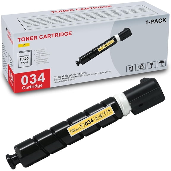 1-Pack 034 9451B001 Yellow Toner Cartridge High Yield Compatible CRG034 034 Replacement for Canon imageCLASS MF810Cdn MF810 MF820Cdn MF820 imageRUNNER C1225 Printer