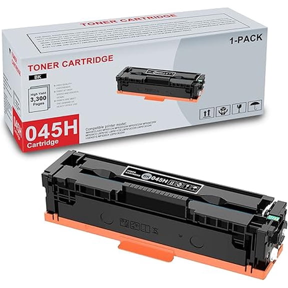 1-Pack 045H 1246C001 Black Toner Cartridge Compatible CRG045H 045H Replacement for Canon imageCLASS MF631Cn MF632Cdw MF634Cdw MF635Cx LBP611Cn LBP612Cdw i-SENSYS MF635Cx LBP613Cdw Printer