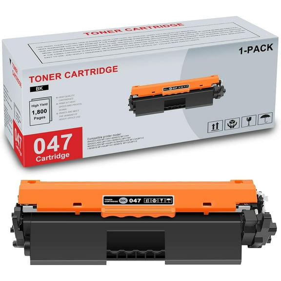 1-Pack 047 (2164C001) Black Toner Cartridge High Yield Compatible CRG047 047 Replacement for Canon ImageCLASS MF113W LBP113W MF110 MF112 i-SENSYS MF113W LBP113W MF110 MF112 Printer