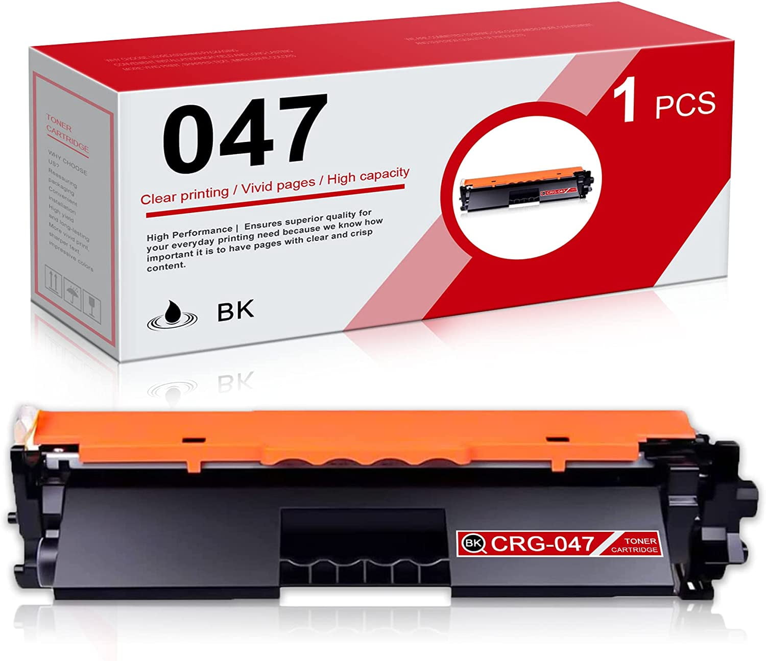 1-Pack Premium 047 Black Toner Cartridge for Canon MF113W