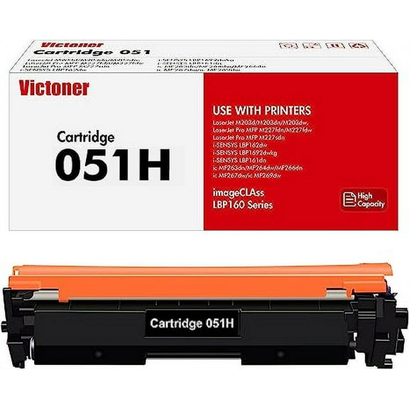 1-Pack 051H 051 Black Toner Cartridge Compatible for Canon 051 051H CRG051H imageCLASS MF269dw MF267dw MF264dw MF266dn MF263dn LBP162dw LBP161dn LBP1692dwkg Printer Ink