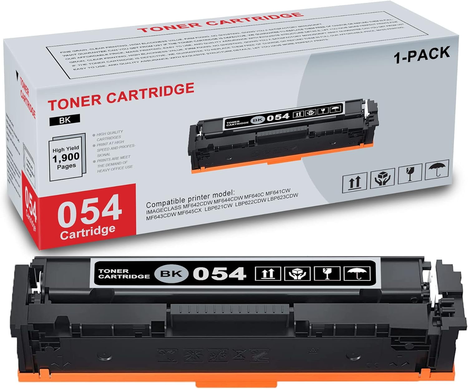 1 Pack 054 3024C001 Black Toner Cartridge: Compatible CRG 054 3024C001 Replacement for Canon Color imageCLASS MF642Cdw MF644Cdw MF640C MF64 並行輸入品 Canon 054 Black Toner Cartridge (3024C001) -