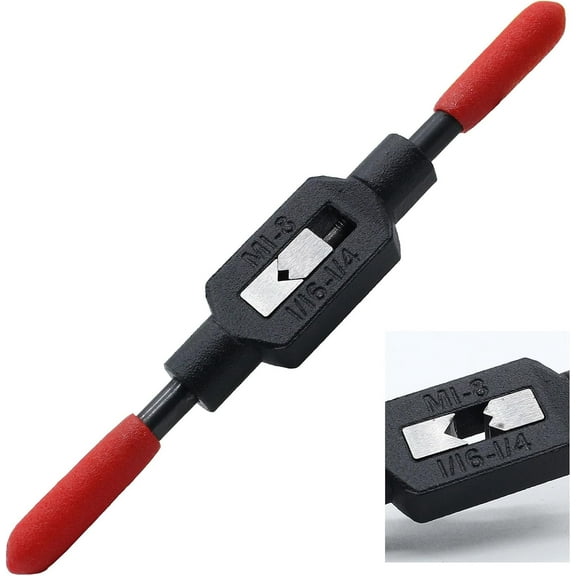 1 Pack 1/16"-1/4" Adjustable Tap Wrench Large Tap Handle Metric M1-M8 Taps Thread Tap Holder Reamer Hand Tapping Tool