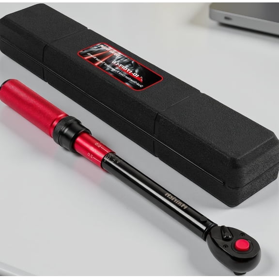 1-Pack 1/2 Inch Drive Click Torque Wrench, 10-170 ft-lb / 13.6-230 Nm, Scale, 72-Tooth Ratchet, Black and