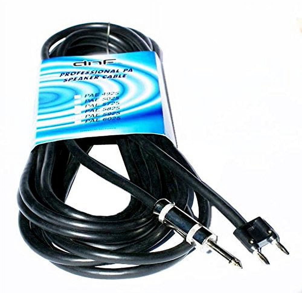1 Pack 1/4" Mono To Dual Banana Plug Pro DJ Speaker Cable 25 FT - image 1 of 1