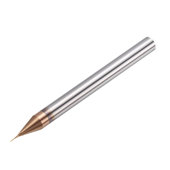 1 Pack 1/64" Carbide End Mill - 2 Flute TISIN Coating 45 Helix Angle CNC End Mill 3/64" Cut L, 1-1/2" Total L - for Alloy Steel, Hardened Steel