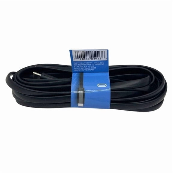 1 Pack 10 Foot USB-C to USB-C Flat Charging Cable for Fast Charging and Data Transfer, Tangle Resistant Cord Compatible with Phones, Tablets and USB-C Devices, Black