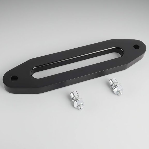 1-Pack 10 Inch Billet Aluminum Hawse Fairlead for Synthetic Winch Rope, 8000-15000 lbs Load, with Mounting Hardware, Black