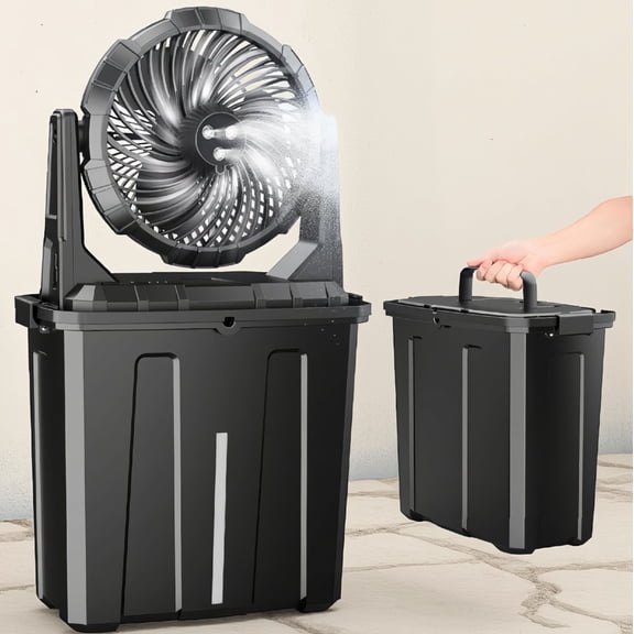 1-Pack 10-Inch Portable Misting Fan with 9L Water , 20000mAh Rechargeable , 3 Speeds, Outdoor Patio Camping Beach