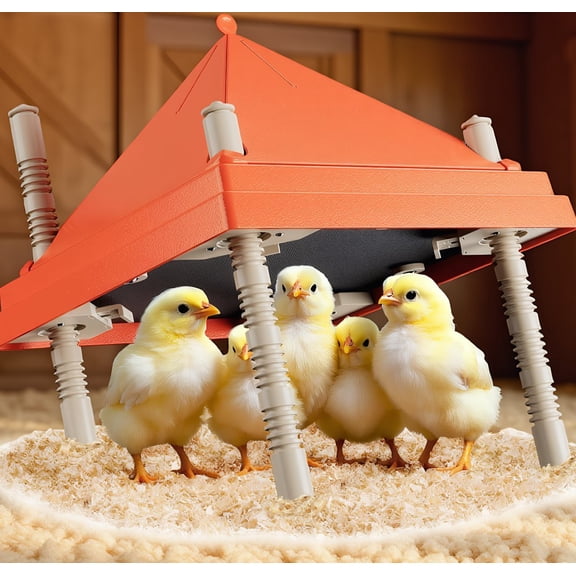 1 Pack 10" x 10" Chick Brooder Heating Plate with Adjustable Height and Anti-Roosting Cone, Fits Up to 15 Chicks