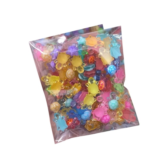 1 Pack 100 Pcs Slime Charms Kawaii Charms 3D Cute Nail Charm Mini Flatback Luminous Animal Charm Bulk Resin Jewelry Making Turtle Embellishments Supplies for Cell Phone DIY Crafts, Multicolor