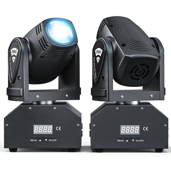1-Pack 100W Mini LED Moving Head Spotlight - RGBW Stage Light w/ DMX & Sound Control, 11/13 Channels for DJ, Disco, Club, Party, Wedding, Bar Events