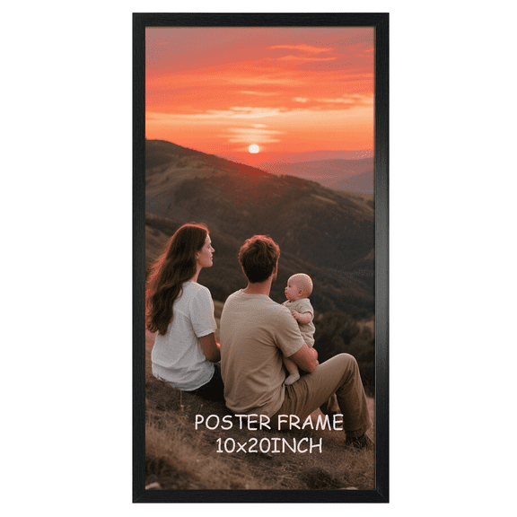 1 Pack 10x20 Poster Frame, Black Gallery Picture Frame for Wall Decoration