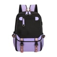 thumbnail image 1 of 1 Pack 11.41×18.11×6.3in Black Lavender Contrast Laptop Backpack, Wearproof Nylon Notebook Daypack, Sport Ribbon Decor Carry Bag for Daily Commute & Weekend Travel, 1 of 8