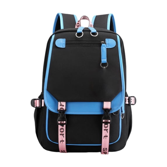 1 Pack 11.41×18.11×6.3in Black Sky Blue Splicing Laptop Backpack, Waterproof Wear Resistant Nylon Daypack, Spacious Multi Pocket Bag for Notebook, Commute & Holiday Travel