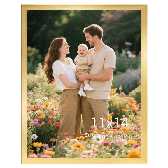 1 Pack 11x14 Picture Frame, Gold Gallery Poster Frame for Wall Decoration