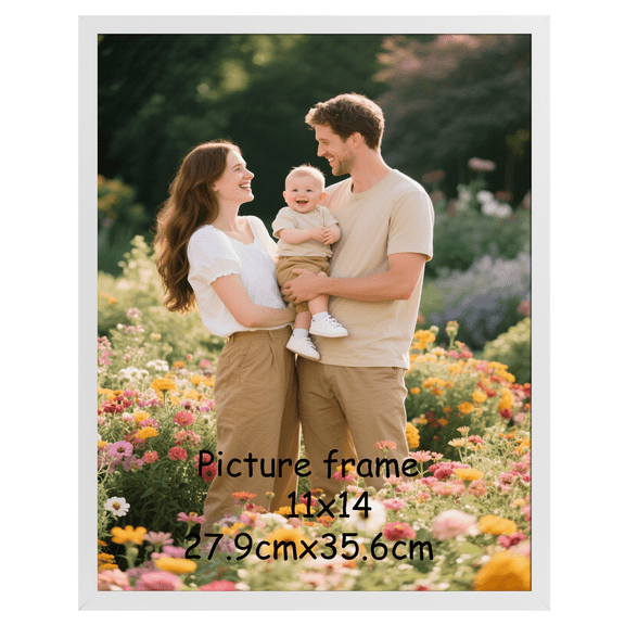 1 Pack 11x14 Picture Frame, White Gallery Poster Frame for Tabletop and Wall Decoration