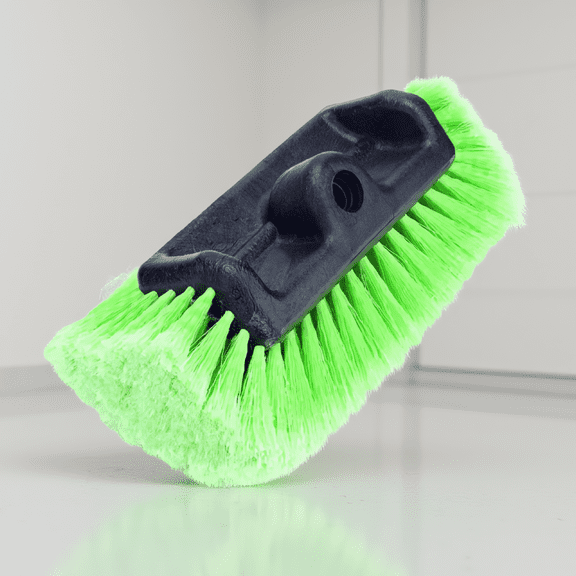 1 Pack 12 Inch Car Wash Brush , Medium Bristle, Flow-Thru or Dip Use, Fits 3/4 in. Threaded Handle, for Car RV Truck Boat , Green