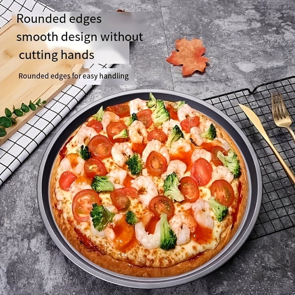 1 Pack 12 Inch Carbon Steel Perforated Pizza Pan, Non-Stick Baking Tray for Oven, Crispy Crust Bakeware, Durable Kitchen Tool for Homemade & Frozen Pizza, Ideal for Birthday Parties, Holiday Gatherin