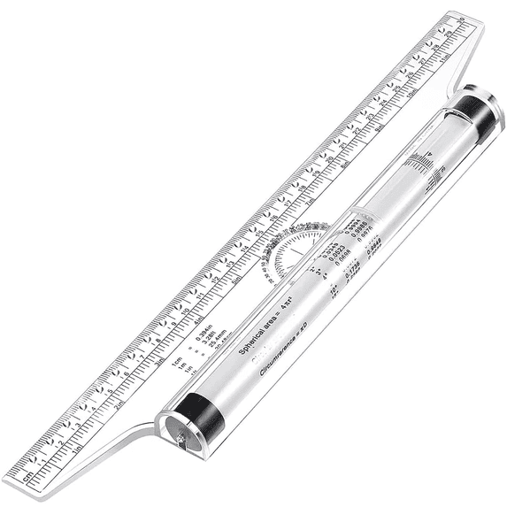 Parallel Rolling Ruler 12 inch Clear Metric Drawing Tool with Protractor for Drafting Measuring