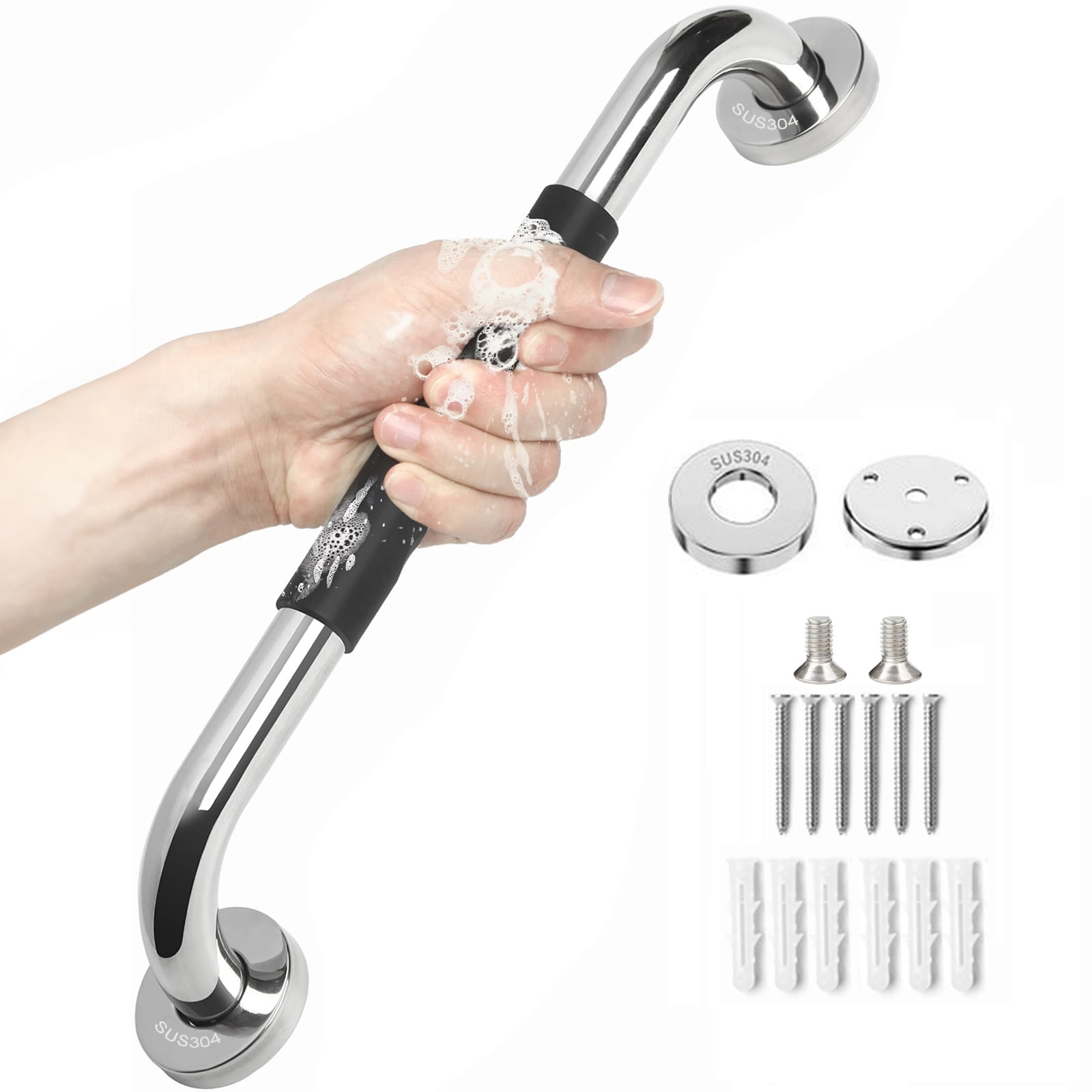 1 Set 12 in Shower Grab Bar, 12'' Grab Bars for Bathroom, SUS-304 ...