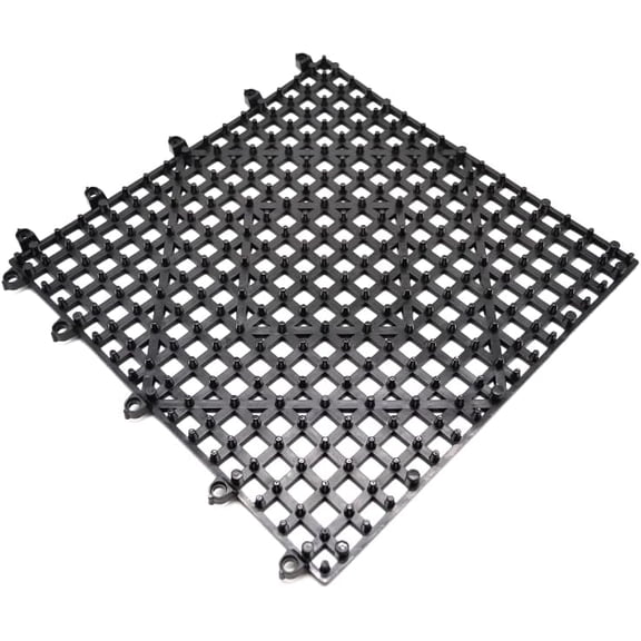 1 Pack 12" x 12" Interlocking Rubber Bar Service Tile Mat with Diamond Cutout, Countertop Modular Dish Drying Spill Mat for Commercial Bartending, Coffee, Restaurant & Kitchen