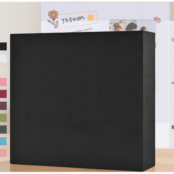 1 Pack 12x12 Inch 3- Scrapbook Album, 40 Top-Loading Sleeves 80 Pages, Linen Cover Binder for Photos and DIY Projects, Black