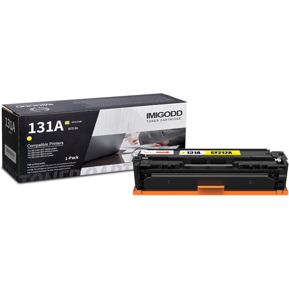 1-Pack 131A Toner Replacement for HP 131A | CF212A Yellow Toner Cartridge (with chip) High Capacity 2,100 Pages Compatible Pro 200 Color MFP M276n MFP M276nw M251n M251nw Printer