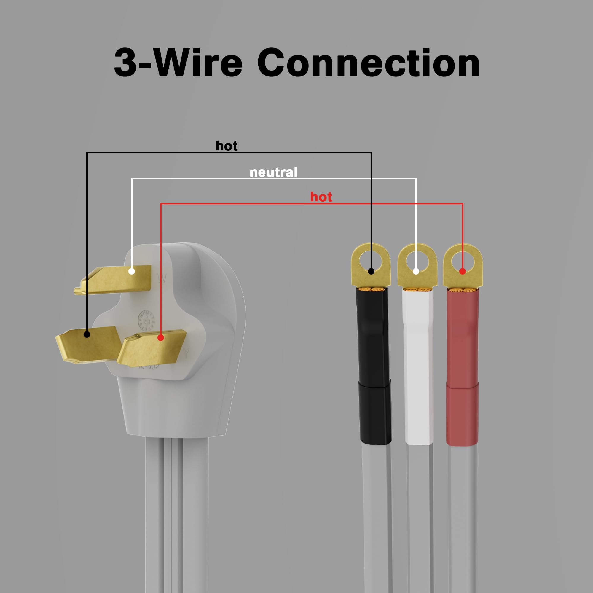 1 Pack 15 FT 3 Prong Dryer Cord, NEMA 10-30P to 3-Wire Appliance Cord ...