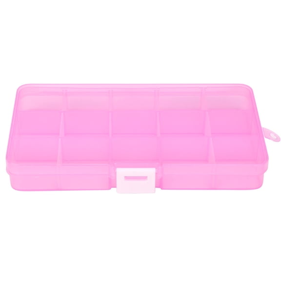 1 Pack 15 Grids Clear Plastic Organizer Box with Adjustable Dividers,Small Craft Organizers and Storage,Plastic Bead Organizer Box,Compartment Container for Nail,Jewelry,Art,Fishing Tackle,Small Items