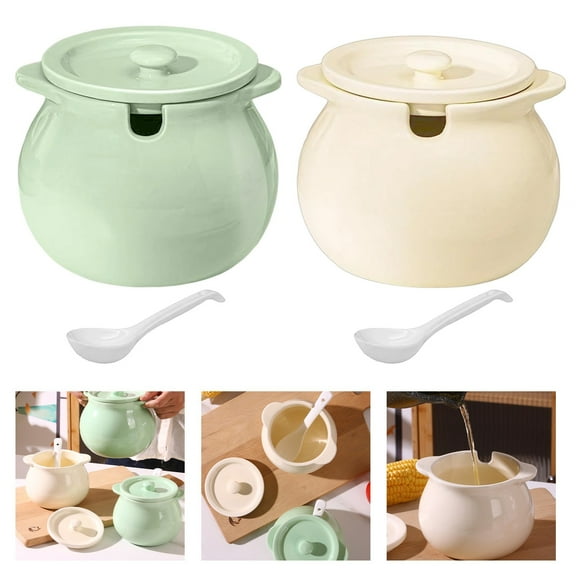 1-Pack 16×14cm/6.3×5.5in Ceramic Oil Filter Pot - Airtight Canister with Strainer & Handle for Kitchen Heat-Resistant - Cream Yellow