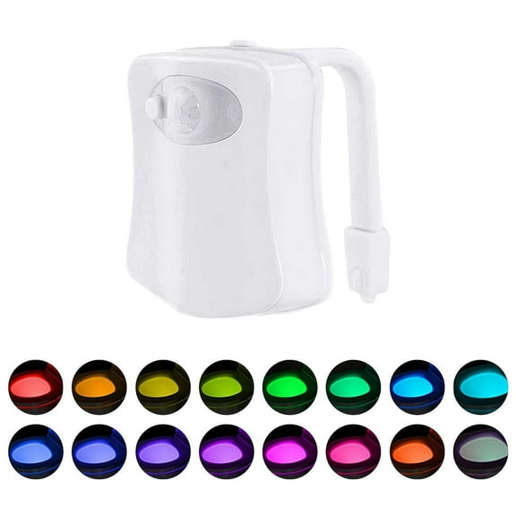 1 Pack 16-Color Changing Toliet Night Light Motion Sensor Led Toilet Motion Activated Led Light Washroom Light UV Slap Activated Butt Lamp Smart Light Commode Night Lamp