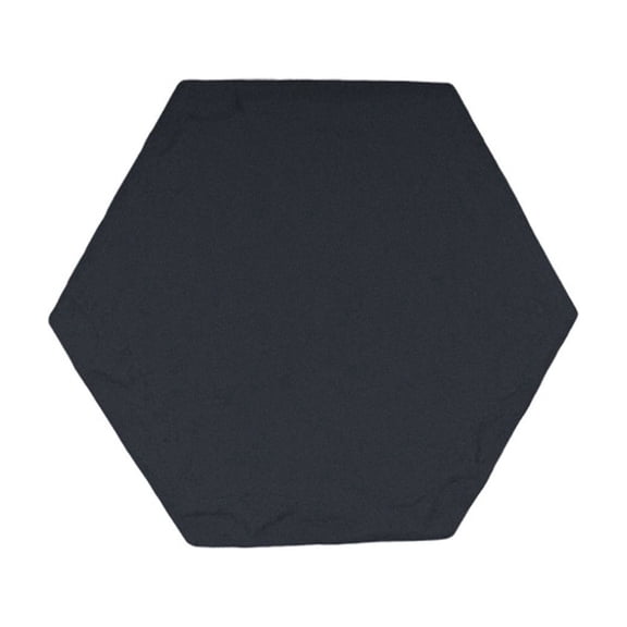 1-Pack 17.63×8.85×0.98 Inch Imitation Stomp Stones, Faux Stone - Hexagon, Non-slip Outdoor Decorative Stepping Stones Set for Landscaping – DIY Decor for Walkways & Yard Pathways（Black）