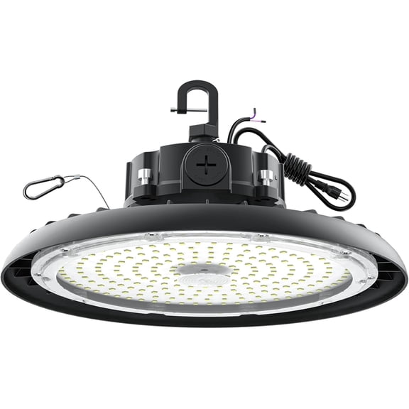 1 Pack 180W UFO LED High Bay Light, 32400LM 6000K Cool White Commercial Lighting Fixture, , 5ft Cable Plug & Play, for Warehouse, Factory, Garage, Workshop, Barn