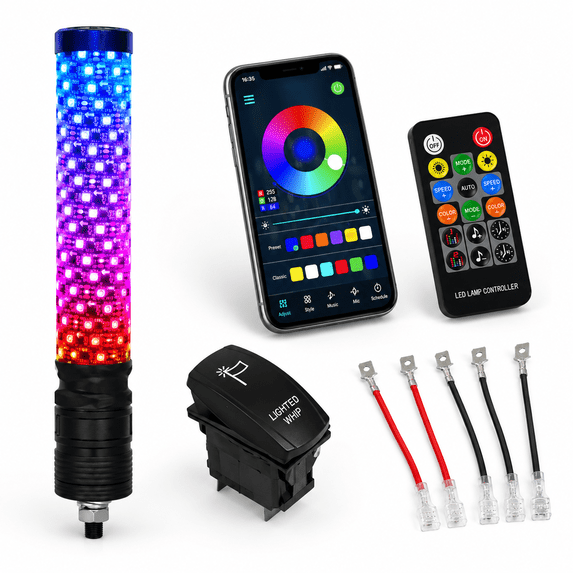 Led Remont 1 Pack 1ft Fat Wlights Led With App & Remote Control Spiral Rgb Chasing ...
