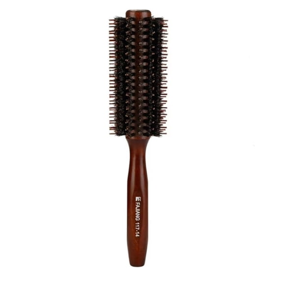 1-Pack 2.2" Round Hair Brush, Wooden Handle Blow Dry Brush, Volumizing Barrel Brush for Curling & Smoothing, Anti-Frizz Styling Brush for All Hair Types TIKA