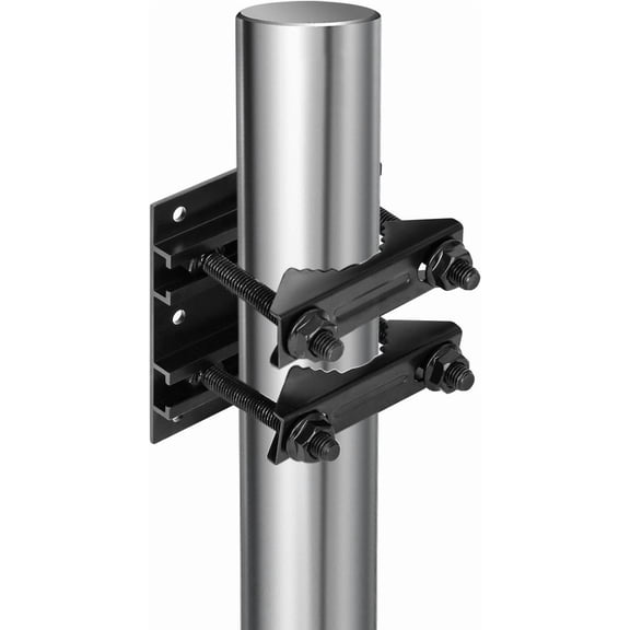 1 Pack 2.67" Pole Mounting Kit, Mast Mount Brackets for Outside Antenna, Street Sign Mounting Hardware for Light Poles, Outdoor Security Camera Bracket, Side Mount Flag Pole Holder L