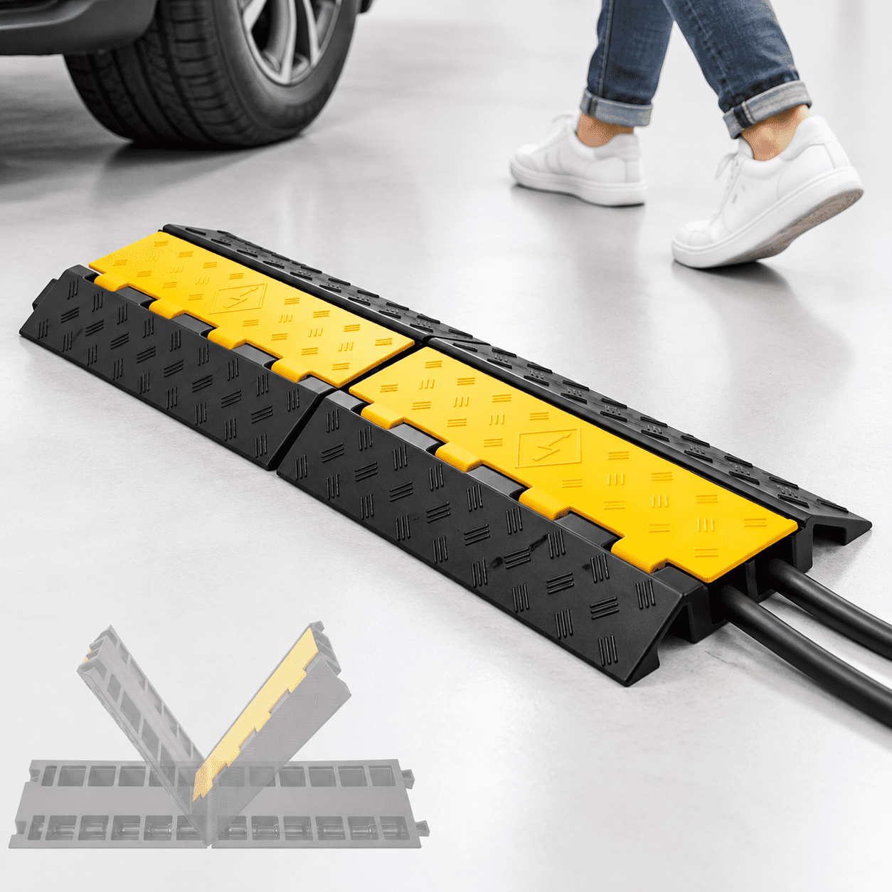 1 Pack 2 Folding Cable Protector Ramp For Driveway - Walmart.com