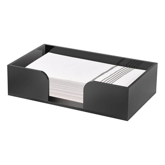 1 Pack 2 Inch Tall Wood Guest Towel Holder Tray for Bathroom, Flat Paper Napkin Basket Sink Tray Toilet Tank Topper Cocktail Napkin Holder for Home Table Countertop Kitchen Desk