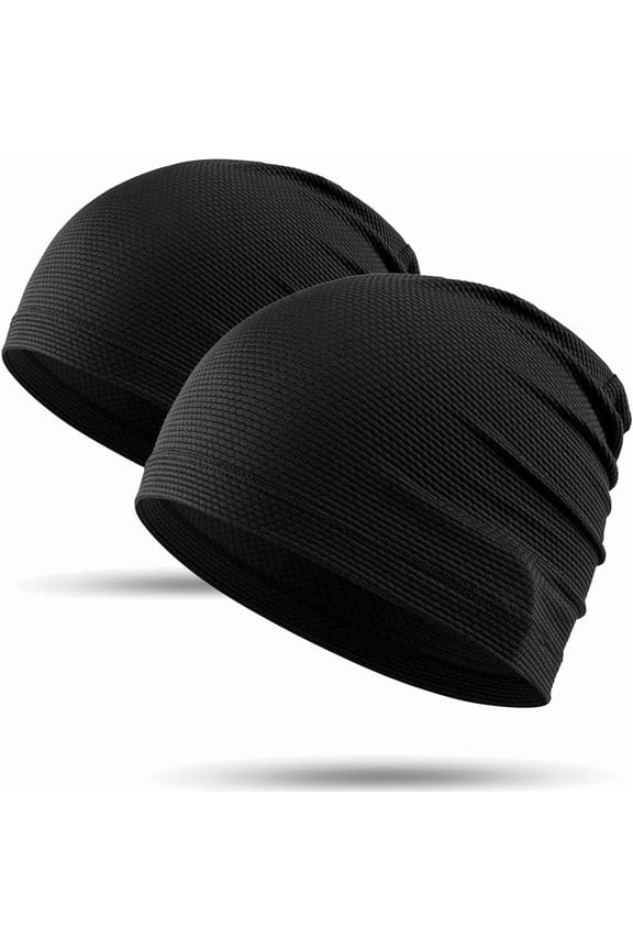 1 Pack/ 2 Pack Cooling Skull Caps for Men & Women - Breathable Slouchy Beanie Running Caps for Cycling, Gym & Summer