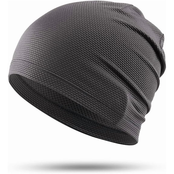 1 Pack/ 2 Pack Cooling Skull Caps for Men & Women - Breathable Slouchy Beanie Running Caps for Cycling, Gym & Summer