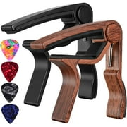 1 Pack/ 2 Pack Guitar Capo, Tuning Clamp Black Wood Capo Guitar Clamp Guitar Kapo for Acoustic and Electric Guitar