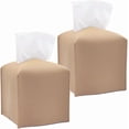 thumbnail image 1 of 1 Pack/ 2 Pack Tissue Box Cover, Square PU Leather Tissue Holder, Decorative Facial Tissue Cube Paper Organizer Dispenser for Bathroom, Night Stands, Desk, Car, 5X5X5 in, 1 of 6