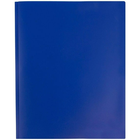 1 Pack 2 Pocket Folders 3 Prong Folders, Plastic Pocket Folders with Prongs, Plastic Poly Folders with Prongs for School Office, Letter Size Heavy Duty Plastic Folders with Pockets and Brads(Blue)