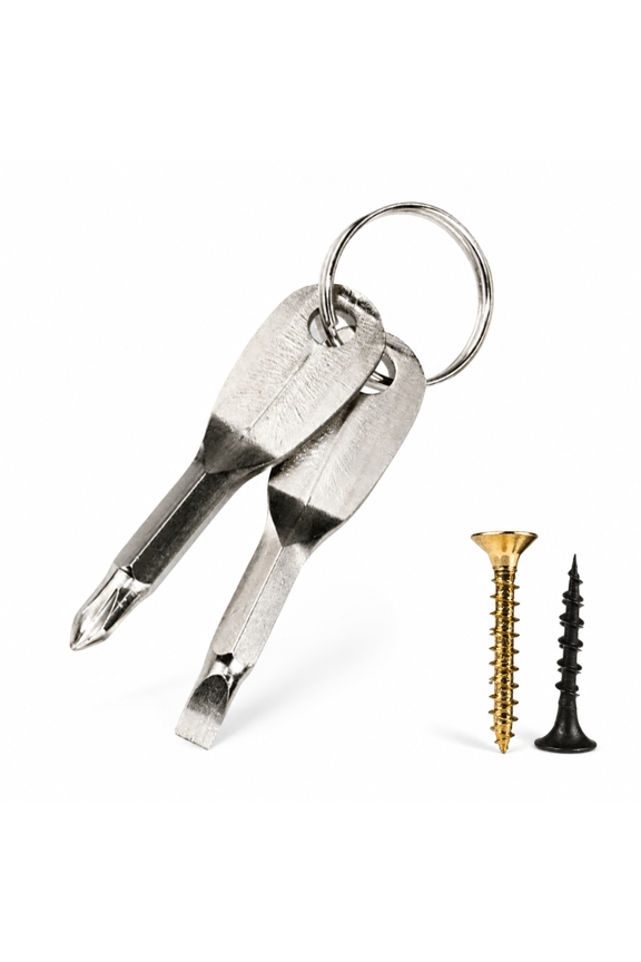 1 Pack 2 in 1 Keychain Screwdriver Set Phillips Flat Head Portable Multi Tool